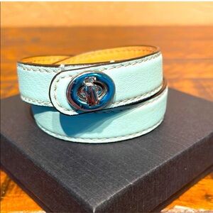 Coach Light Blue Leather Belt